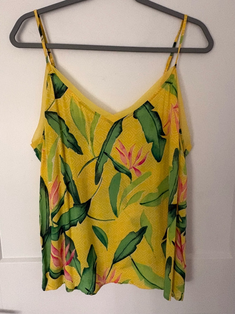 ☀️ A New Day Tropical Floral Chiffon-Trim Cami Top ☀️ XL